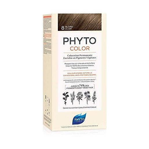 Phyto Phytocolor 8 biondo chiaro colorazione permanente senza ammoniaca, 100 % copertura capelli bianchi