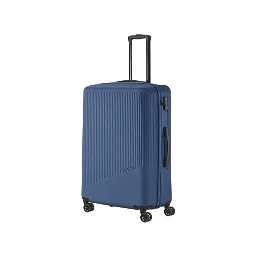 Travelite valigia rigida l a 4 ruote da 96 l, serie bali valigia trolley rigida in abs con chiusura a combinazione tsa, 77 cm, blu