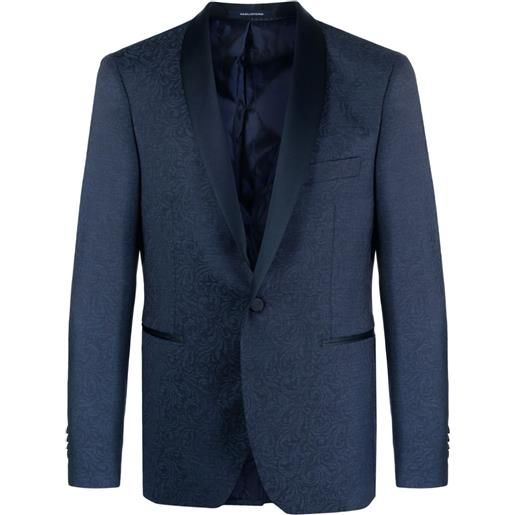 Tagliatore blazer monopetto con stampa paisley - blu