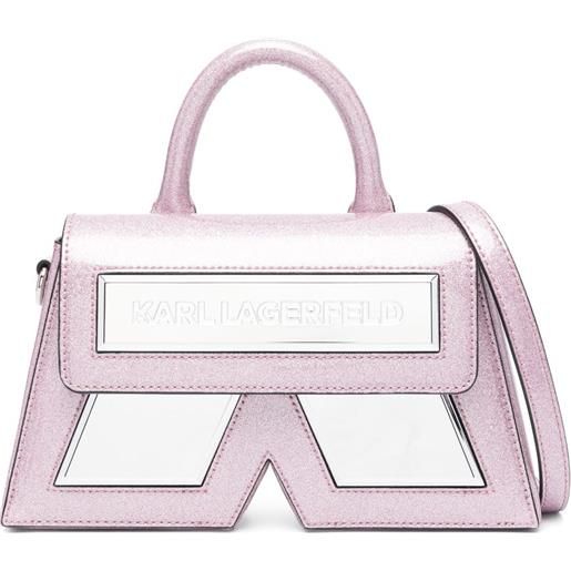 Karl Lagerfeld borsa a tracolla icon k glitter - rosa