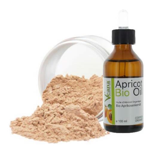 Veana mineral make. Up (9 g) + olio di noccioli di albicocca bio premium (100 ml), certificato de-öko - make. Up, tutti i tipi di pelle, senza additivi, senza conservanti - nuance porcelain