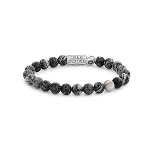 Rebel & Rose bracciale bracelet black wolf rr-80032-s-l mens mid-36871 marca, única, metallo non prezioso, nessuna pietra preziosa