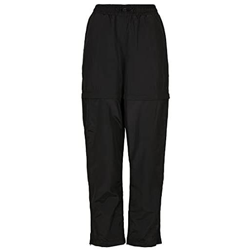 Urban Classics pantaloni da donna shiny crinkle in nylon con zip tuta, nero, xs