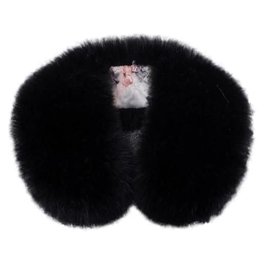 Cozylkx collo in pelliccia sintetica da donna, scaldacollo invernale soffice sciarpa avvolgente collo in pelliccia sintetica staccabile per giacca parka