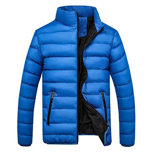 JMEDIC giacche a vento calda spessa men slim jacket casual coat winter bubble men's coats & jackets piumino in offerta invernale militare giaccone taglie forti 4xl (blue, l)