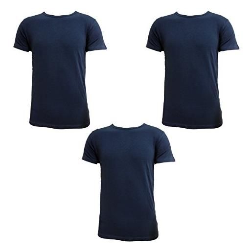 NAVIGAREunderwear 3 t-shirt bimbo/ragazzo mezza manica girocollo in cotone elasticizzato navigare art. 13029 (navy, 9 (13-14 anni))