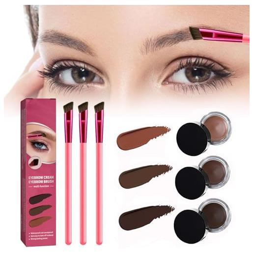 MUCKLE home eyebrow care kit 4d laminated, 4d laminated brow home-grooming kit, multi-function eyebrow concealer contour brush, waterproof & long lasting (light brown+dark brown+taupe)