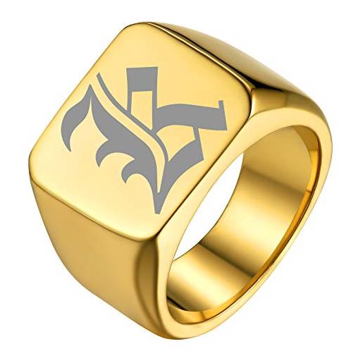 GOLDCHIC JEWELRY size t陆 gold plain signet rings for man, stainless steel ring for classical cocktail marito father valentine
