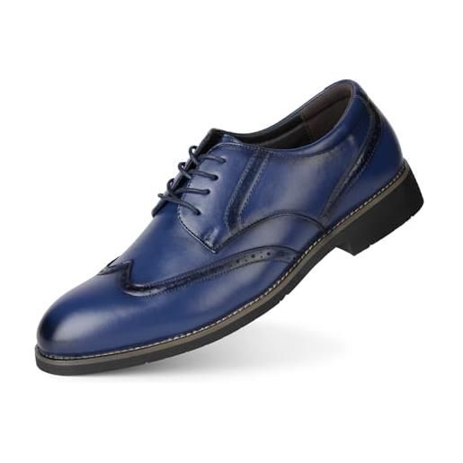 Ryehack scarpe brogue da uomo classiche oxford, formali, da lavoro, con lacci, scarpe da uomo, nero , 39 2/3 eu