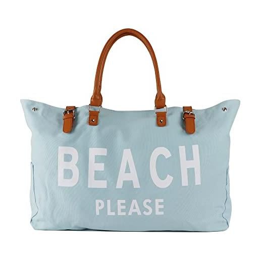 Lamyba borsa da spiaggia per donna impermeabile sandproof, bianco, x-large