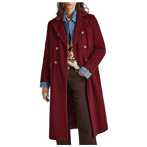 Pepe Jeans madison, cappotto lungo donna, rosso (burgundy), xs