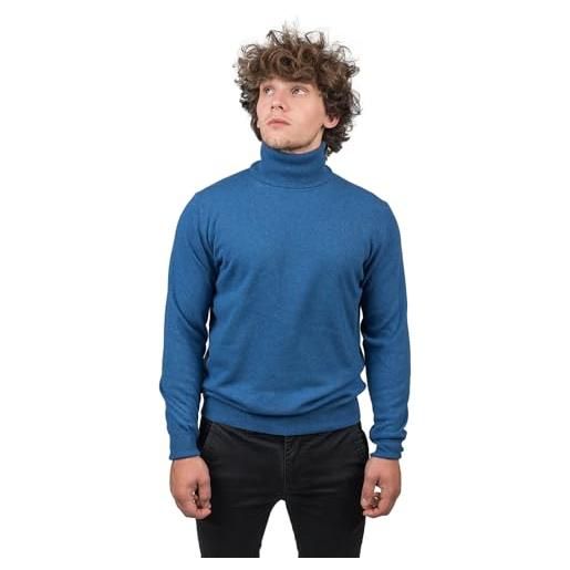 DALLE PIANE CASHMERE dolcevita uomo misto cashmere lana merinos caldo made in italy per inverno - bianco - m