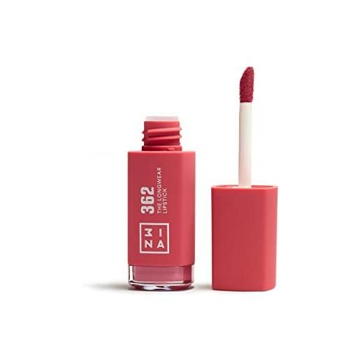 3ina makeup - the longwear lipstick 362 - rosa - rosetto rosa chiaro con acido per nutrire le labbra - rossetto opaco lunga durata altamente pigmentato - vegan - cruelty free