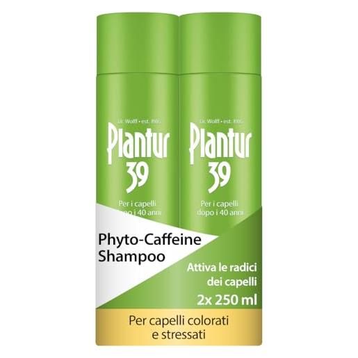 Plantur 39 phyto-caffeine shampoo per capelli colorati e stressati | 2 x 250 ml