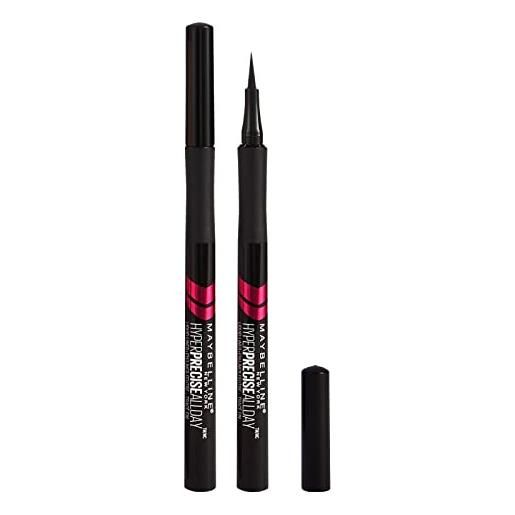 Maybelline new york hyper precise allday eyeliner in penna con punta sottile 0,4 mm colore nero lunga tenuta 24h effetto matte - 2 cosmetici