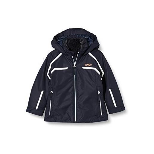 CMP - giacca antistrappo da sci da bambini con cappuccio fisso, black blue, 98