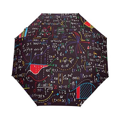 Sawhonn formule matematiche fisica matematica ombrello automatico pieghevole portatile ombrelli antivento da viaggio per uomini donn