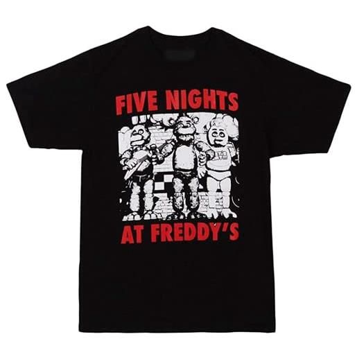 WENROU five nights at freddy's group shot - maglietta da adulto, nero , m