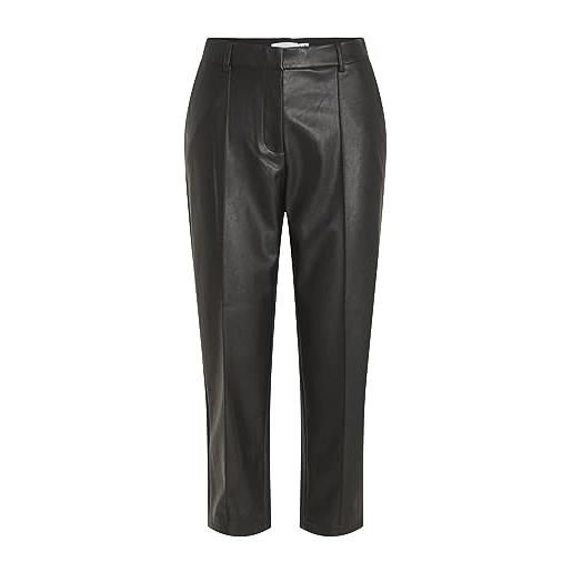 Vila vidagmar rw 7/8 coated pants-noos pantaloni in similpelle, nero, 46 donna
