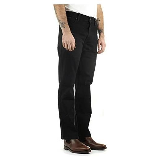 Wrangler texas tonal denim pants, nero (black overdye), 46w/36l uomo