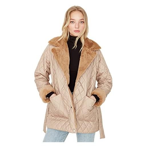 Trendyol giacca invernale normale da uomo cappotto, beige, xs donna