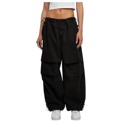 Urban Classics ladies cotton parachute pants pantaloni, black, s donna