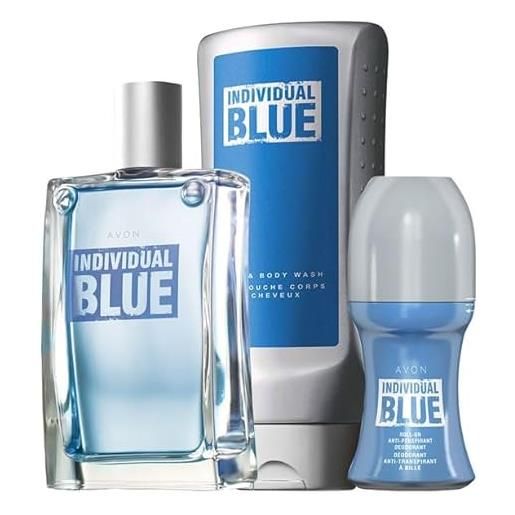 AVON individual blue - set di 3 fragranze maschili, fresche, blu