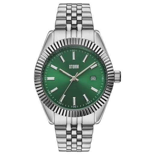 STORM roxton orologio da uomo verde - lancette luminose, data con cinturino in acciaio inossidabile, lunetta tagliata, verde