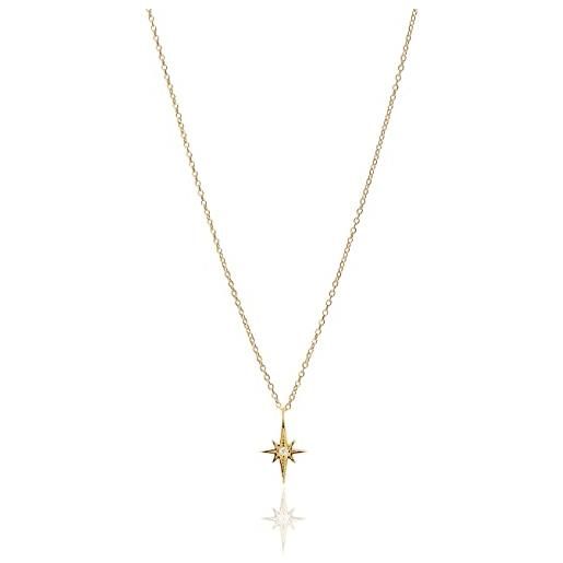 Aran Jewels pole star gld. Collo d'argento, bagno d'oro, stella polare, zirconitas. 