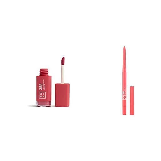 3ina makeup - vegan - the longwear lipstick 362 + the automatic lip pencil 362 - matita labbra retrattile - rossetto - makeup set