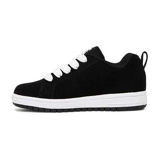 DC Shoes court graffik, scarpa da skate bambino, black/white, 33 eu