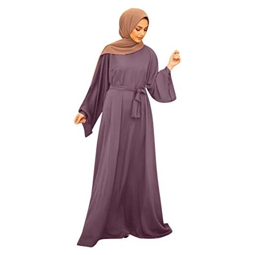 KBOPLEMQ abito musulmano da donna abaya musulmano abiti da preghiera da donna abiti musulmani a maniche lunghe arabi ramadan abito da preghiera lungo, beige. , xxl