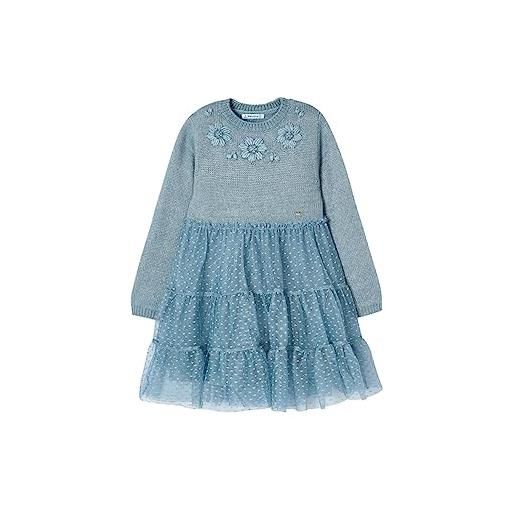 Mayoral vestito tricot tul per bambine e ragazze bluebell 9 anni (134cm)