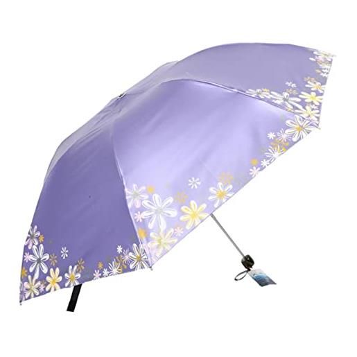 LANGYI ombrello trasparente uv ombrello soleggiato signore ultra leggero mini tre ombrello pieghevole protezione solare anti-uv ombrello, viola
