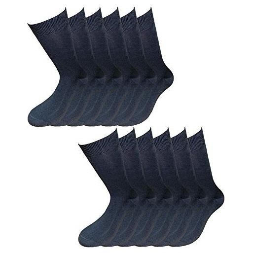 Fontana Calze, 12 paia di calze corte in caldo cotone elasticizzate, confortevoli e rinforzate su punta e tallone (45-47, antracite)