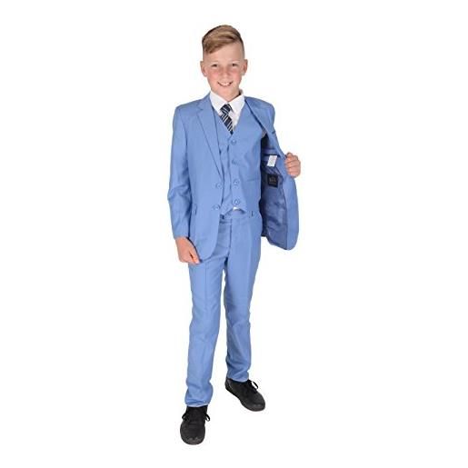 Cinda 5 pezzo azzurro ragazzo si adatta page vestito da sposa abiti del ragazzo azzurro 10-11 anni