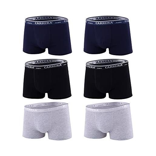 Generico carrera 6 boxer calibrato uomo cotone jersey bielastico assortito moda egidio (9/4xl)