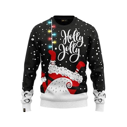 JAP Christmas - maglione natalizio con luci led - let it glow - vestibilità perfetta senza prurito - 2xl