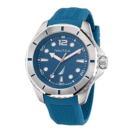 Nautica orologio da uomo koh may bay in silicone blu chiaro (modello: napkmf203), blu