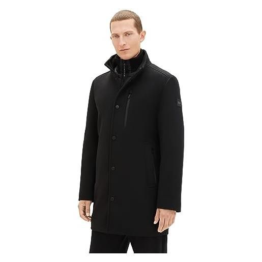 TOM TAILOR 1037349 cappotto di lana, 32524 - dark grey wool check, s uomo