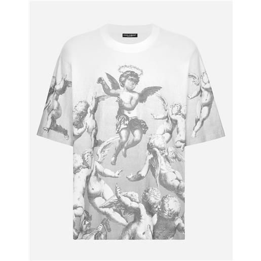Dolce & Gabbana t-shirt in jersey manica corta stampa angeli blanco dolce&gabbana