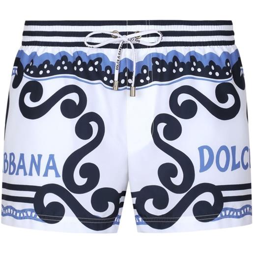 Dolce & Gabbana costume da bagno marina con stampa - bianco