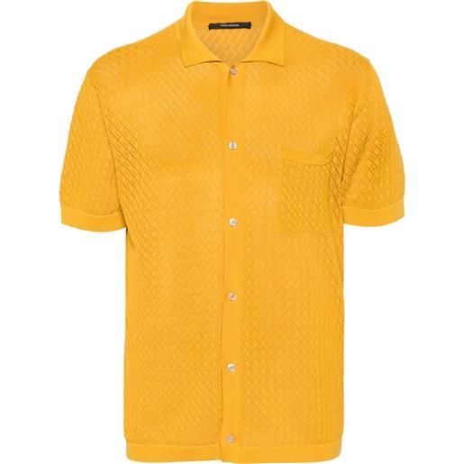 Tagliatore camicia con colletto a punta - giallo