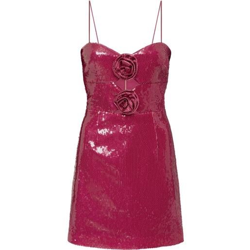 Rebecca Vallance abito corto courtney con paillettes - rosa