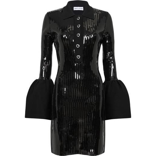 Rebecca Vallance abito corto adele con paillettes - nero