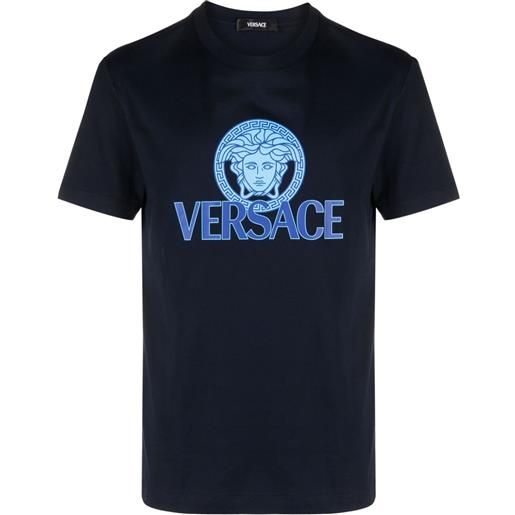 Versace t-shirt con stampa medusa - blu