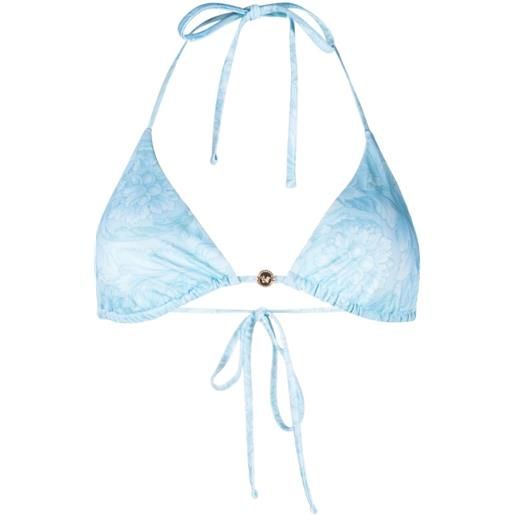 Versace top bikini con stampa - blu