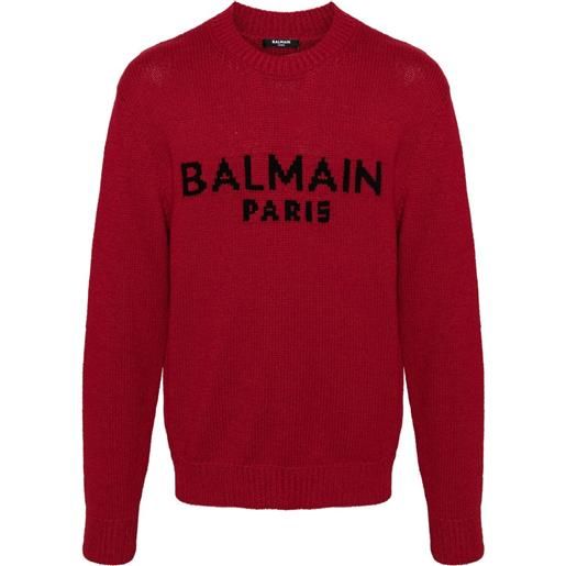 Balmain maglione con logo - rosso