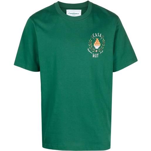 Casablanca t-shirt casa way con stampa - verde