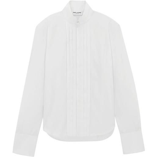 Saint Laurent camicia plissettata - bianco